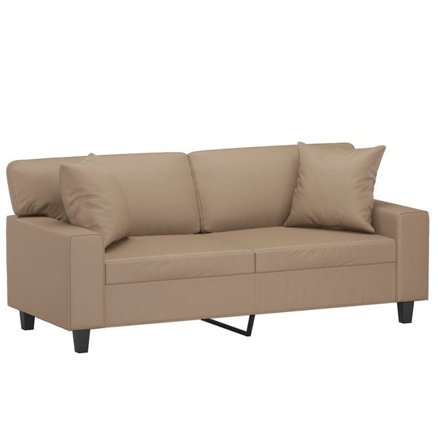 vidaXL Sofa 2-Sitzer-Sofa mit Zierkissen Cappuccino-Braun 140 cm Kunstleder günstig online kaufen