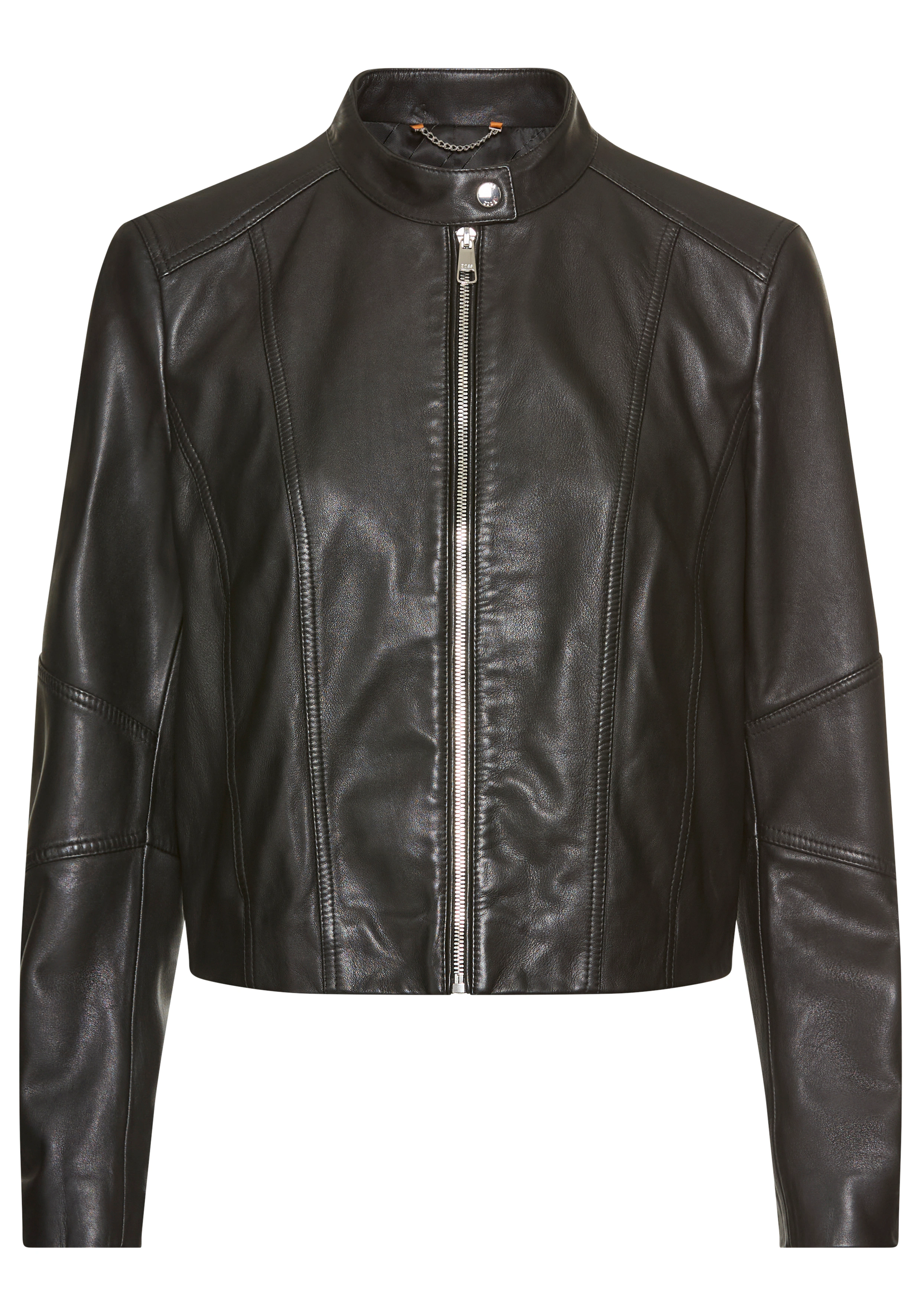 BOSS ORANGE Lederjacke "Saleste Premium Damenmode", aus fein genarbtem Lede günstig online kaufen