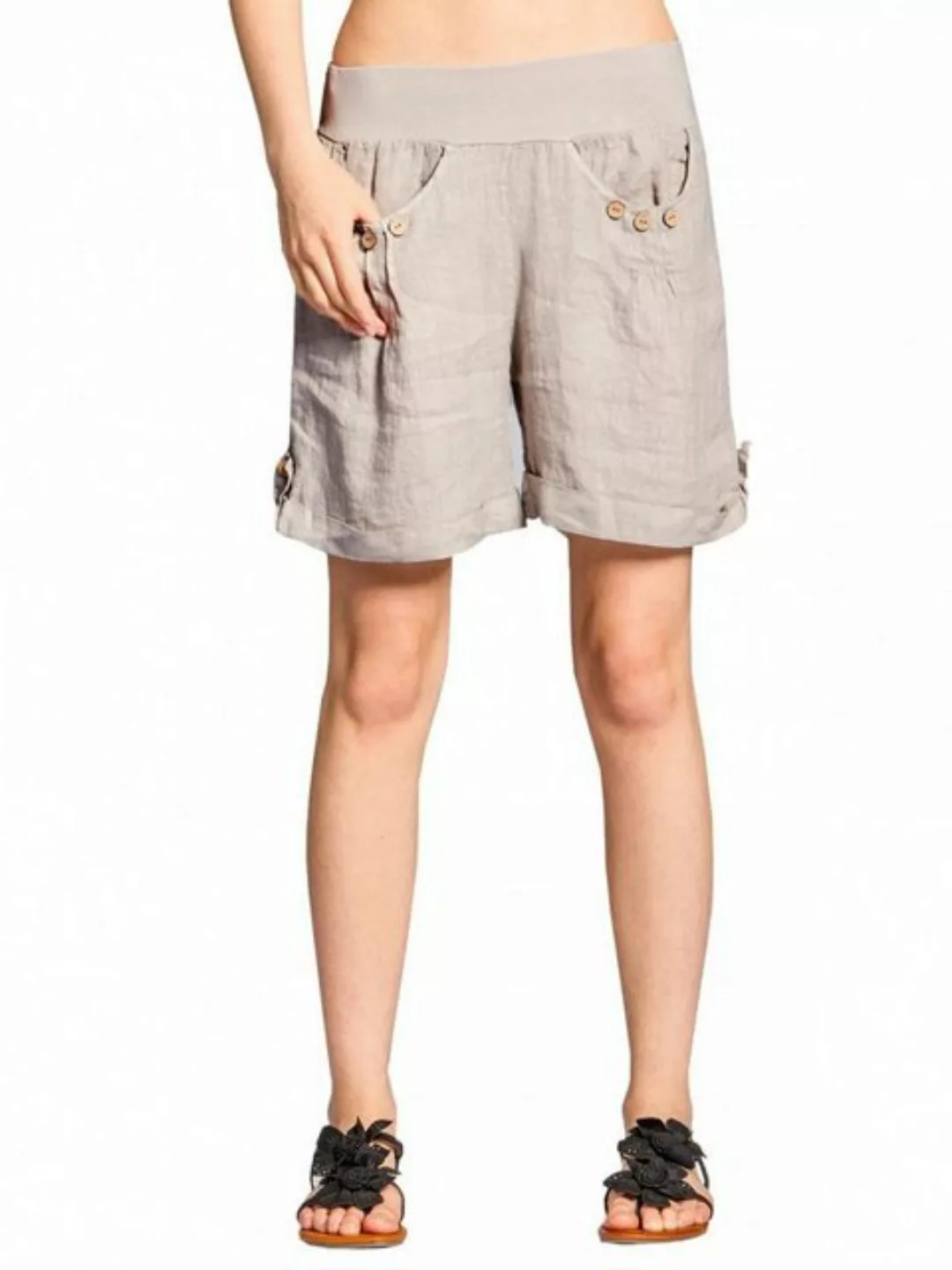 Caspar Shorts BST002 Damen Leinen Shorts günstig online kaufen