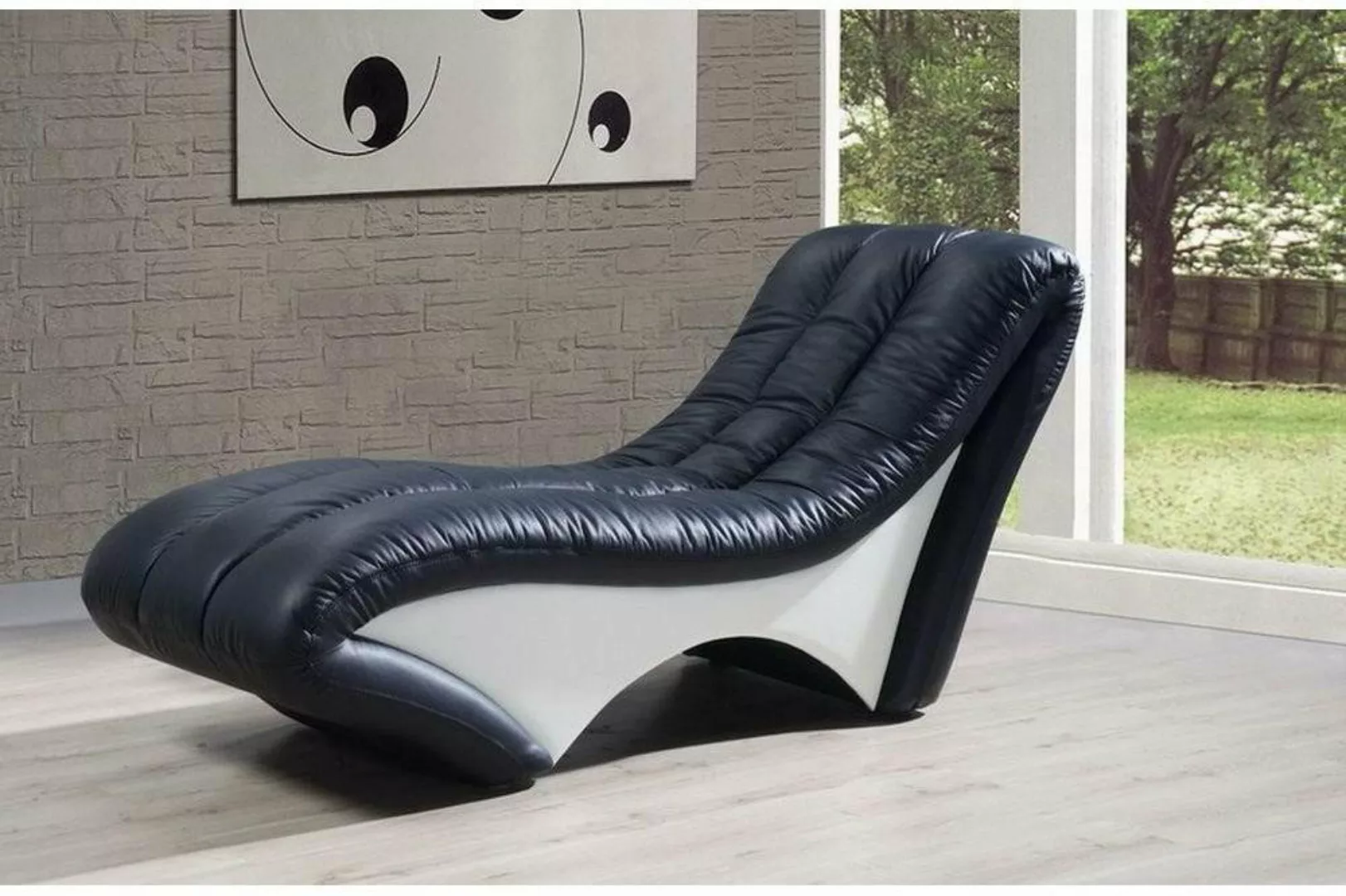 Xlmoebel Chaiselongue Neues Echtleder-Designer-Sofa mit Liegefläche und Ott günstig online kaufen