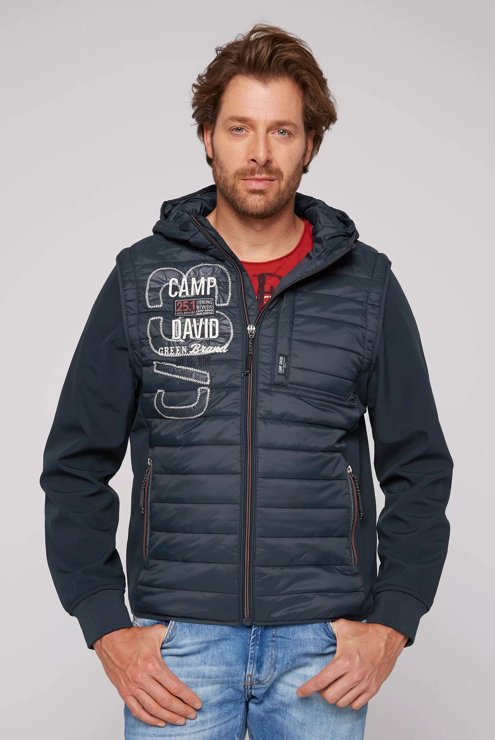 CAMP DAVID Softshelljacke, mit Kapuze, mit Label-Applikationen beidseitig günstig online kaufen