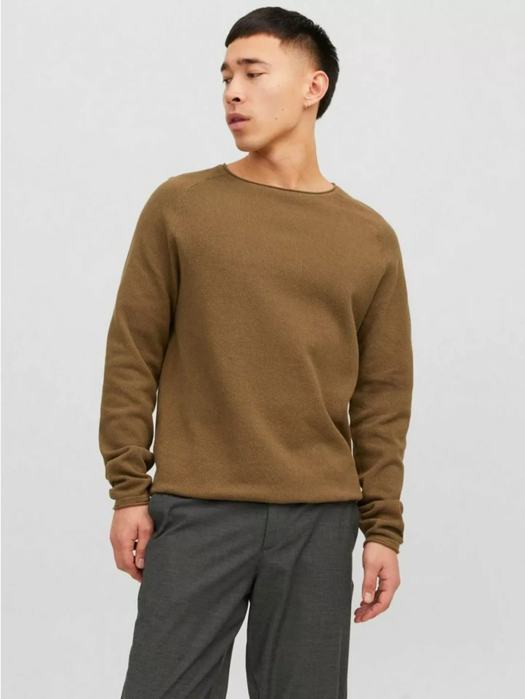 Jack & Jones Rundhalspullover JJEHILL KNIT CREW NECK NOOS aus Strukturstric günstig online kaufen