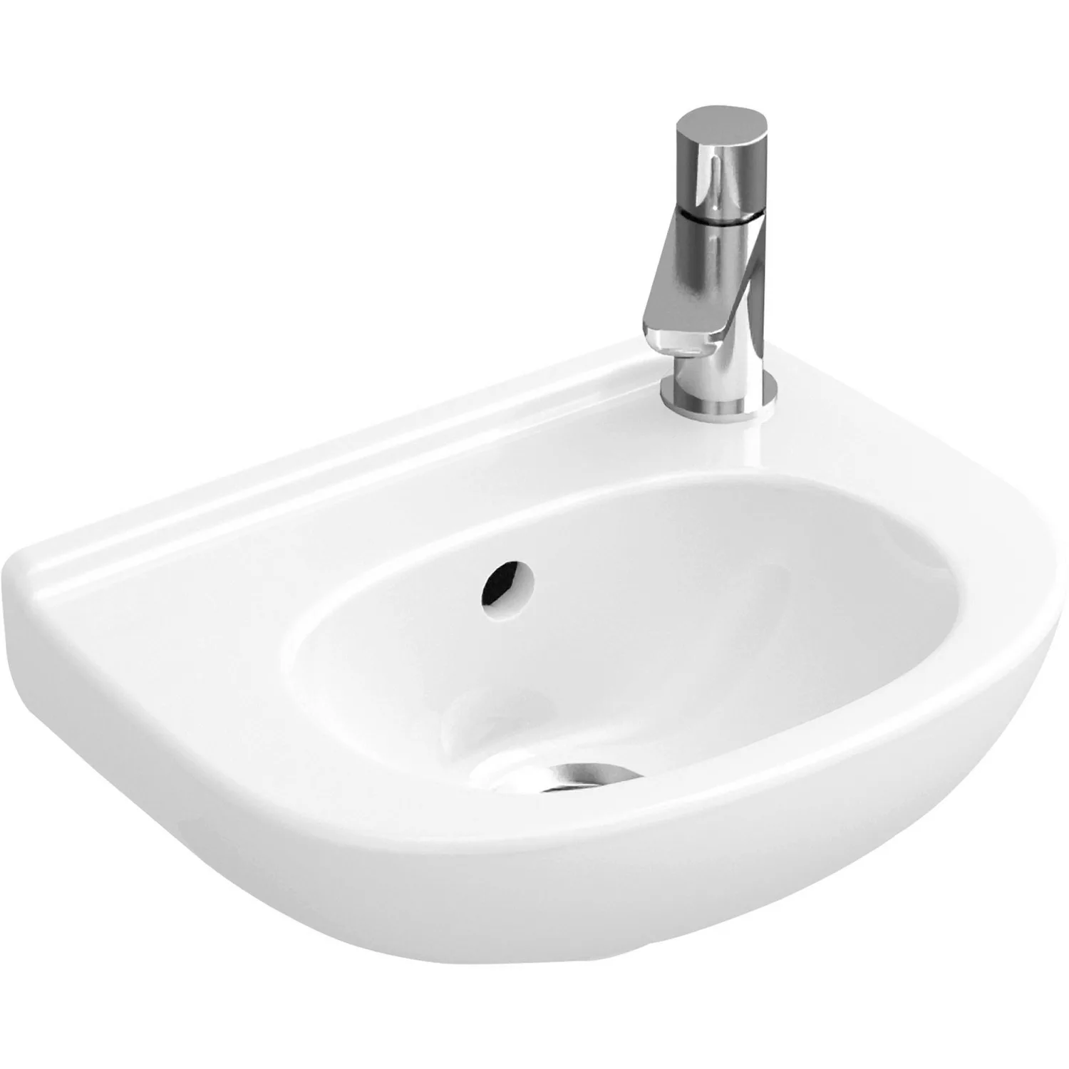 Villeroy & Boch Gäste-Waschbecken compact O.Novo 36 cm Weiß seitl. HL ohne günstig online kaufen