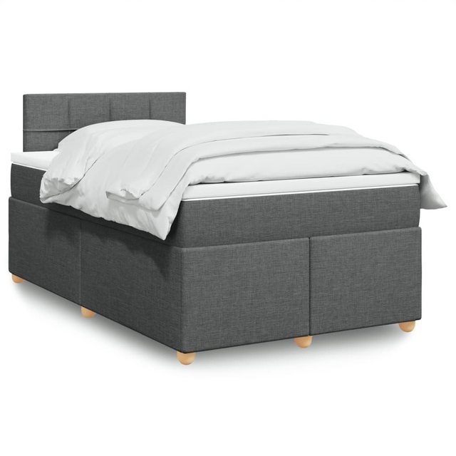 vidaXL Boxspringbett, Boxspringbett mit Matratze Dunkelgrau 120x190 cm Stof günstig online kaufen