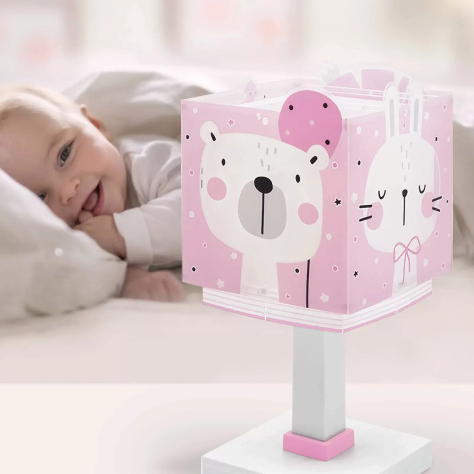 Dalber Baby Jungle Kinderzimmer-Tischleuchte, pink günstig online kaufen