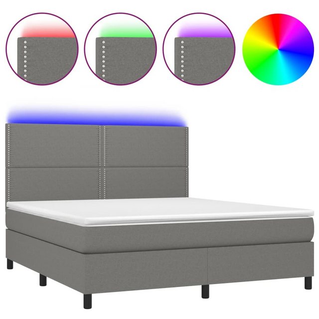 vidaXL Boxspringbett Bett Boxspringbett mit Matratze & LED Stoff (180 x 200 günstig online kaufen