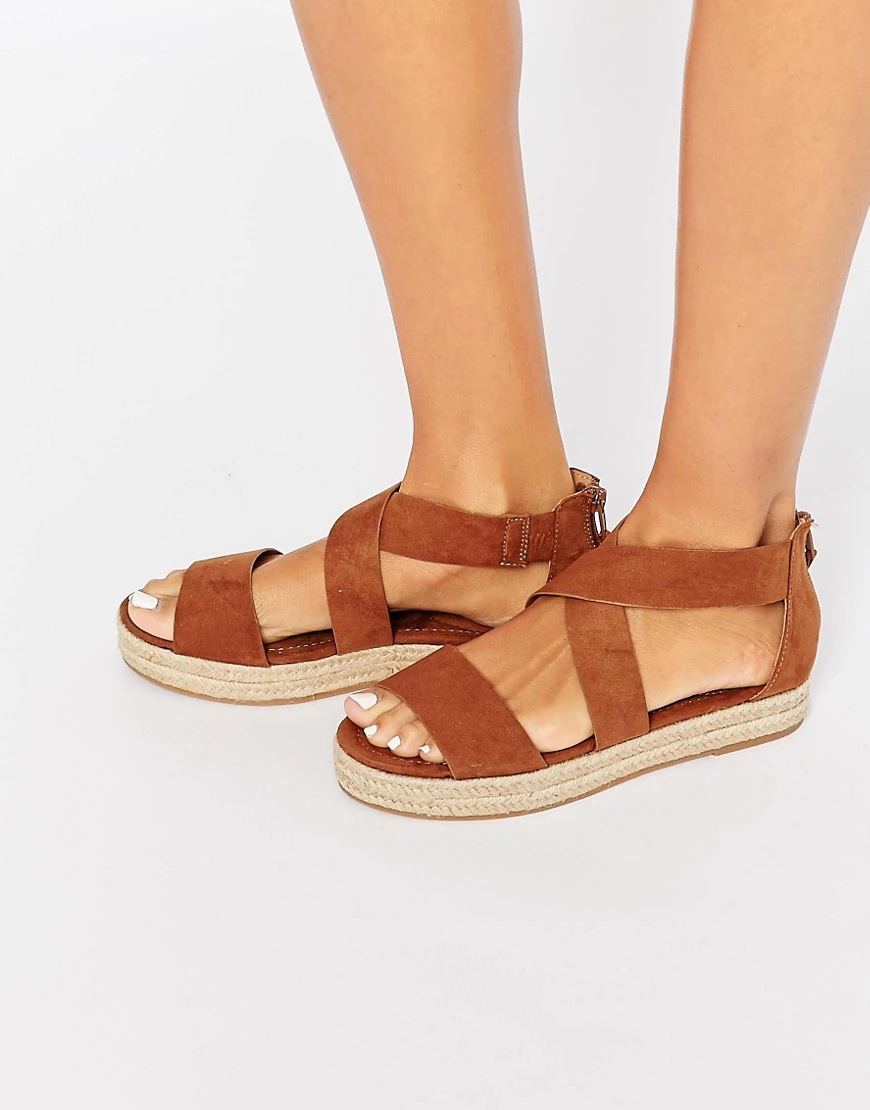 Pimkie – Sandalen mit flacher Plateausohle-Braun günstig online kaufen