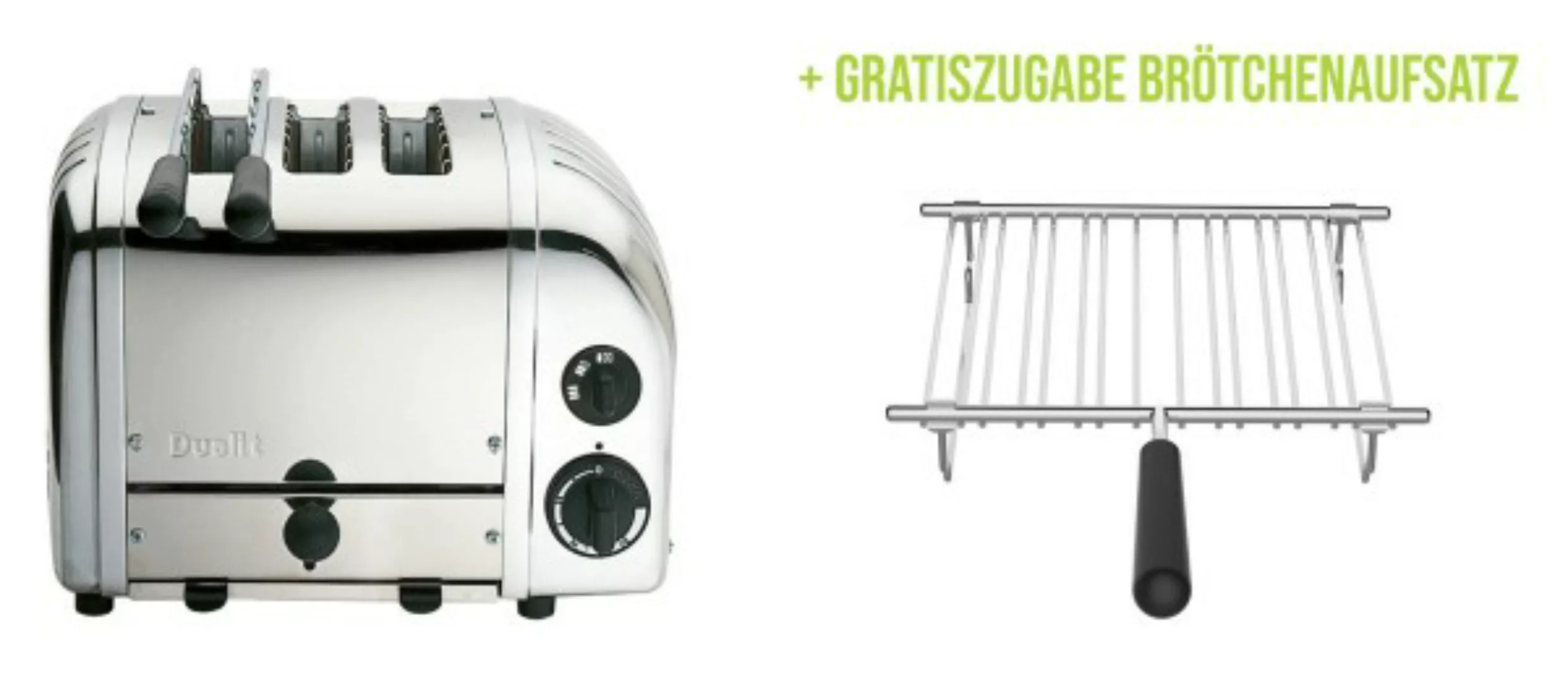 Classic Toaster Premium 3-Schlitz inkl. Gratis Brötchenaufsatz Poliert günstig online kaufen