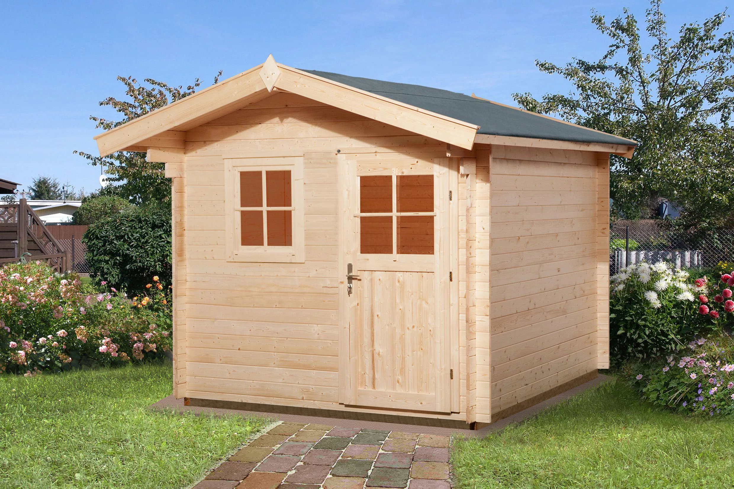 Weka Holz-Gartenhaus Satteldach Unbehandelt 320 cm günstig online kaufen