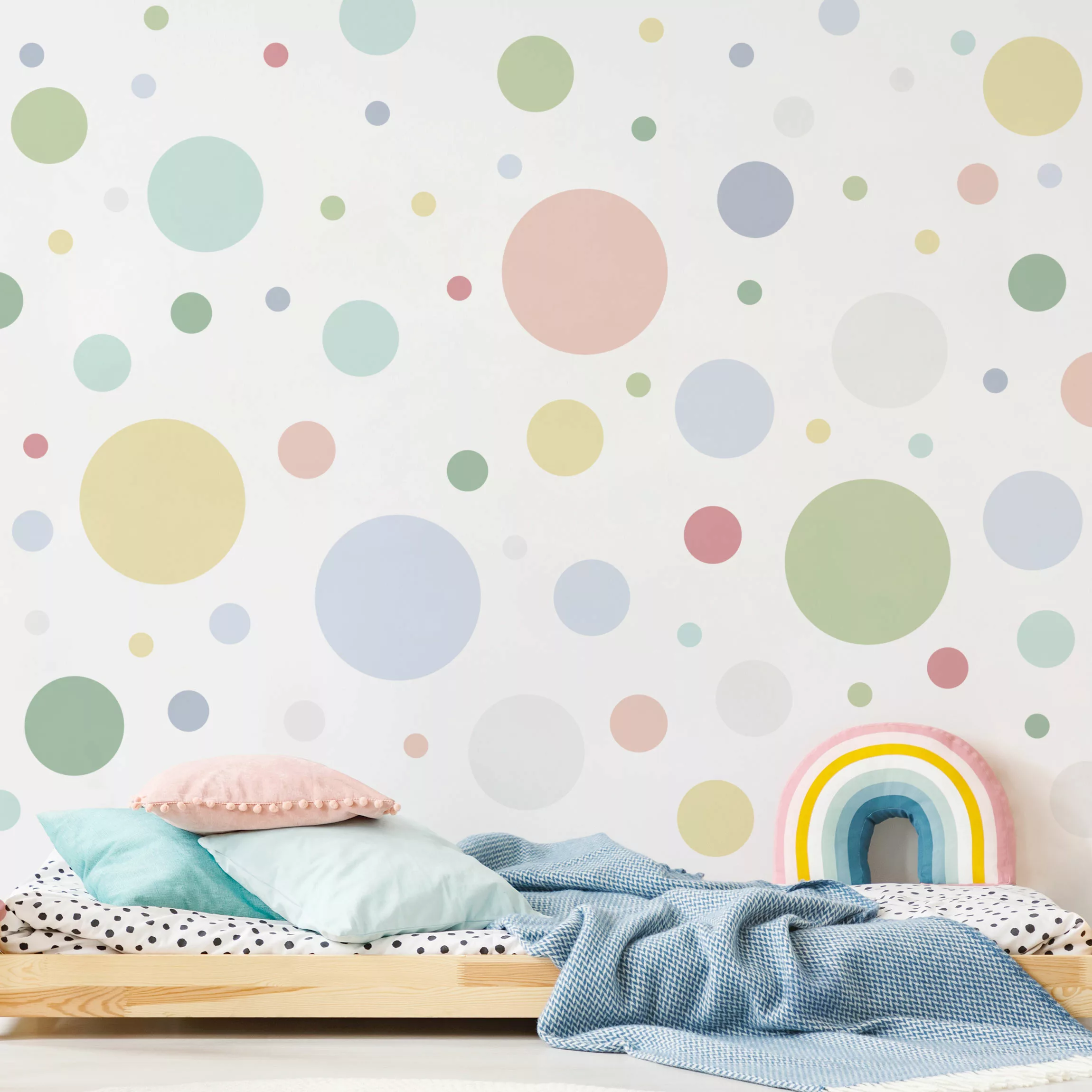 Wandtattoo 130-teilig Punkte Konfetti Pastell Set günstig online kaufen