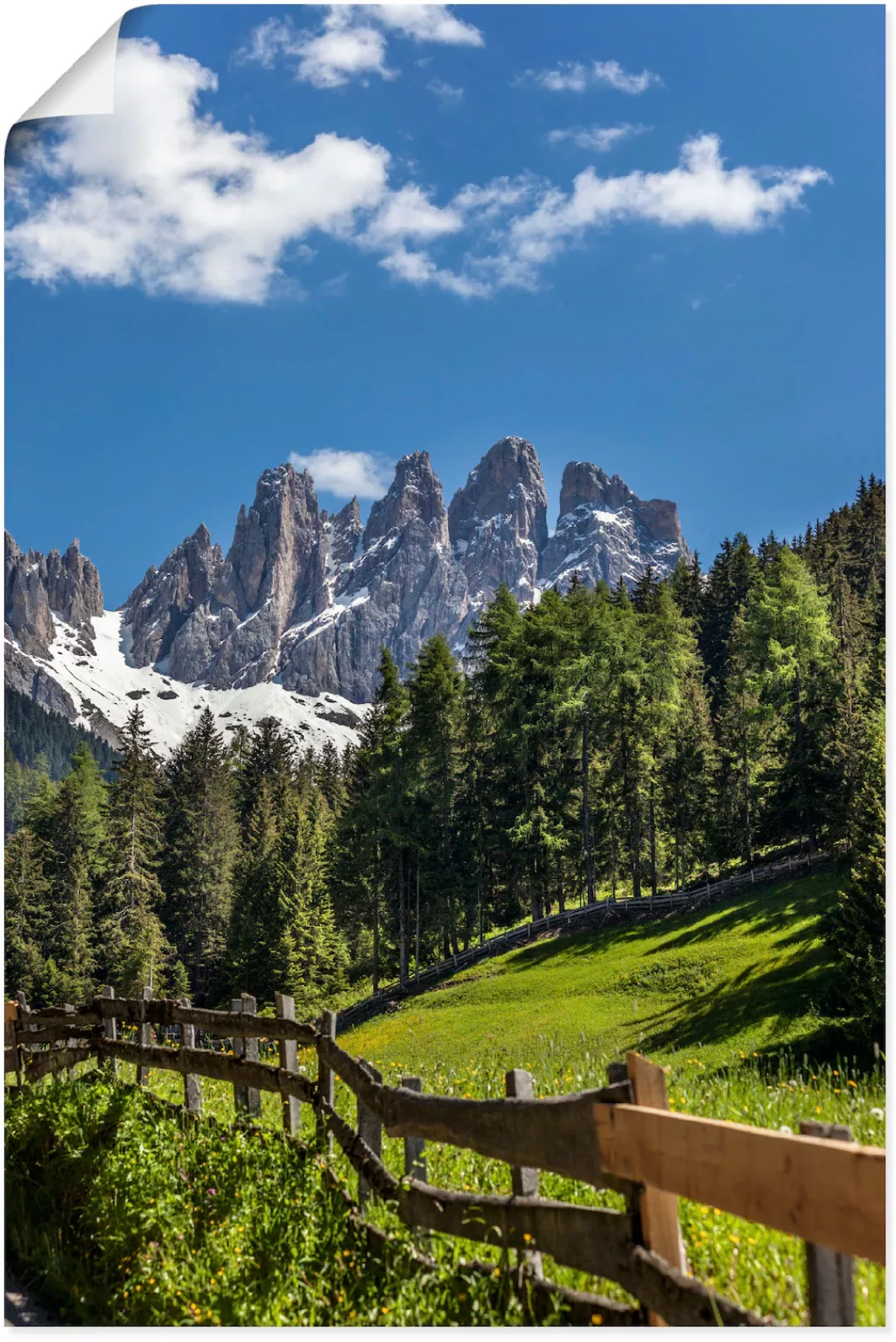 Artland Wandbild "Villnösstal mit Dolomiten, Südtirol", Berge & Alpenbilder günstig online kaufen