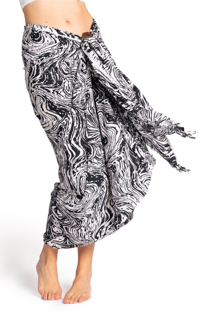 PANASIAM Pareo Sarong Wachsbatik schwarz-weiß aus günstig online kaufen