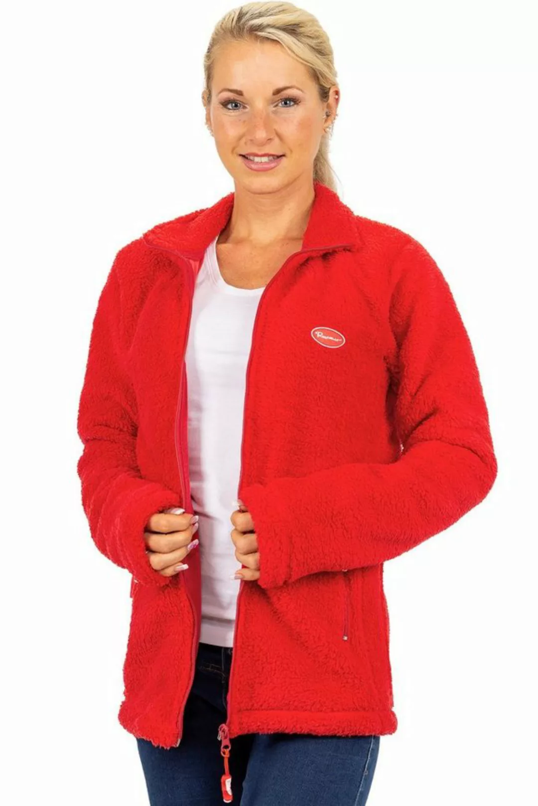 Reichstadt Fleecejacke Kuschelige Flauschige Jacke 22RSW002 Red M mit Stehk günstig online kaufen