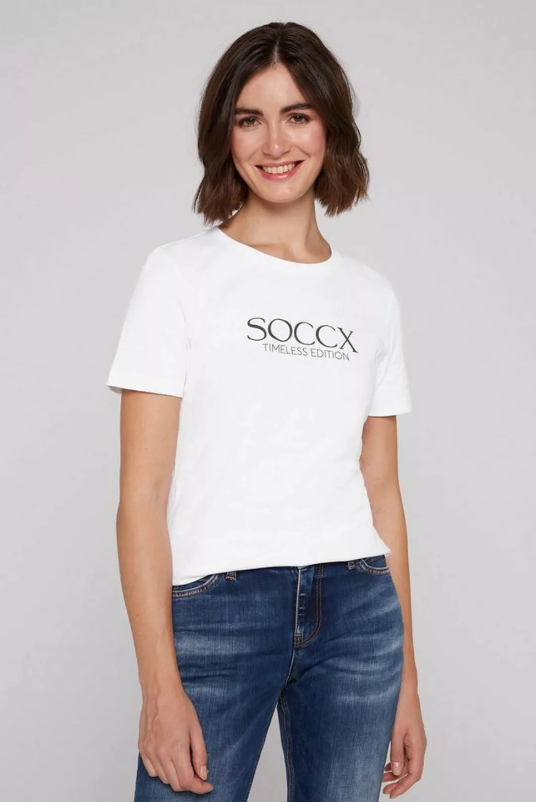 SOCCX Rundhalsshirt aus Baumwolle günstig online kaufen