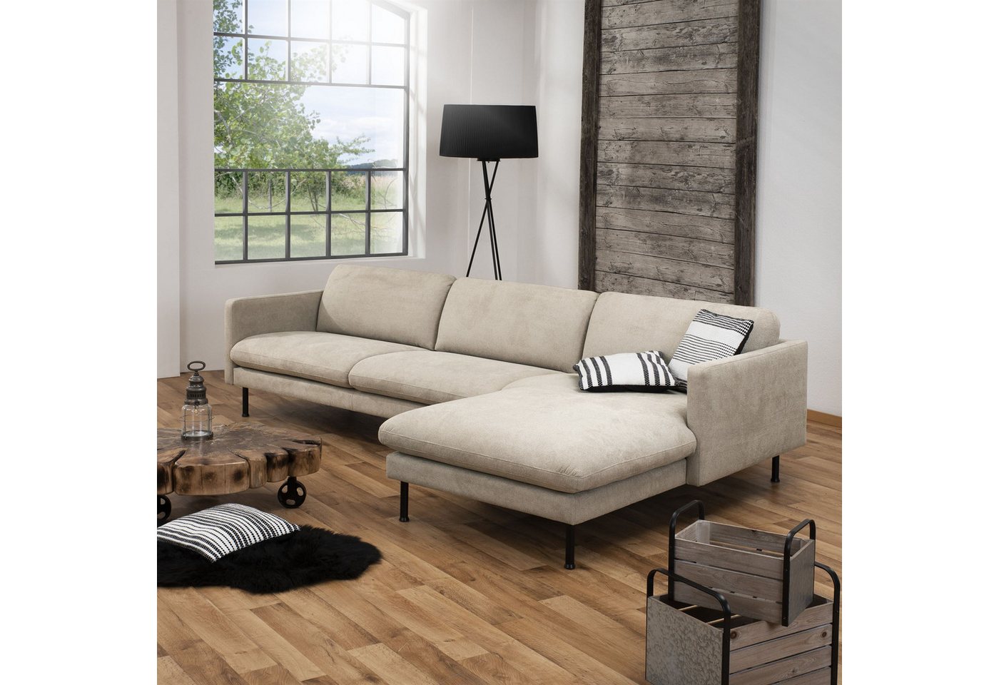 58 aufm Kessel Sofa 2,5-Sitzer links mit Longchair rechts Kalia Bezug Flach günstig online kaufen