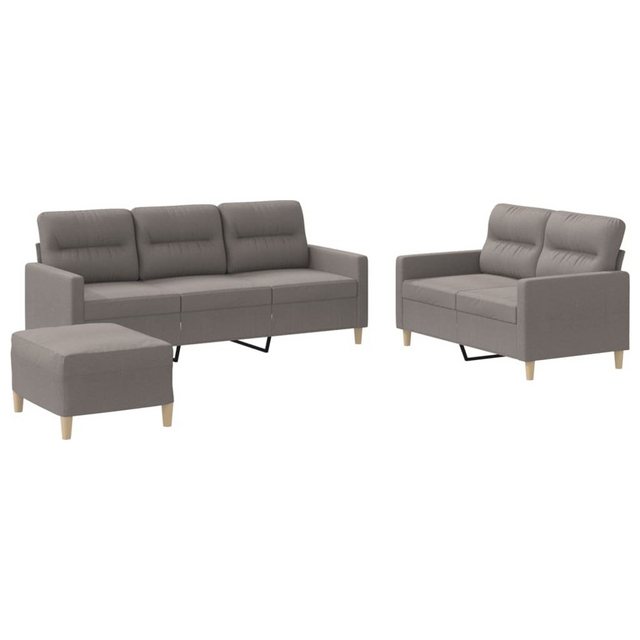 vidaXL Sofa 3-tlg. Sofagarnitur mit Kissen Taupe Stoff günstig online kaufen