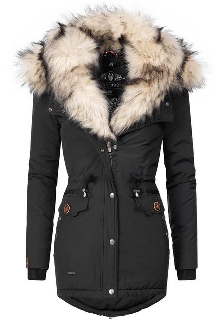 Navahoo Wintermantel "Sweety", abgefahrener Winterparka m. 2 Kunstpelz-Kapu günstig online kaufen