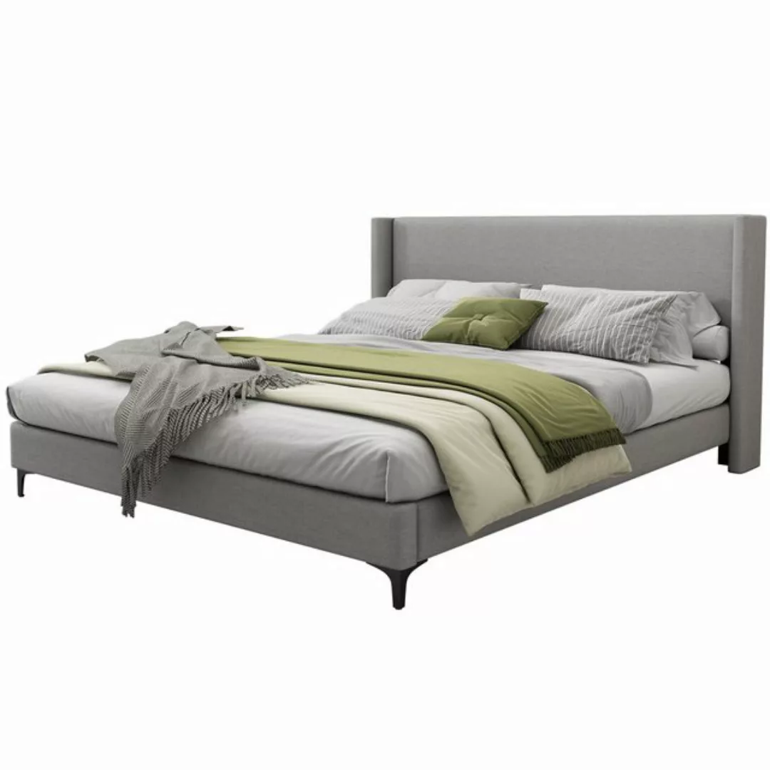 REDOM Polsterbett Doppelbett, Bett mit Lattenrost, hohes Kopfteil, (180 x 2 günstig online kaufen