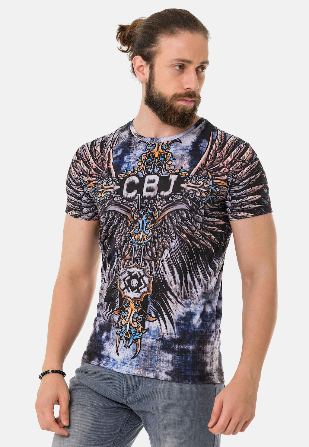 Cipo & Baxx T-Shirt "T-Shirt", Rundhals-Ausschnitt günstig online kaufen