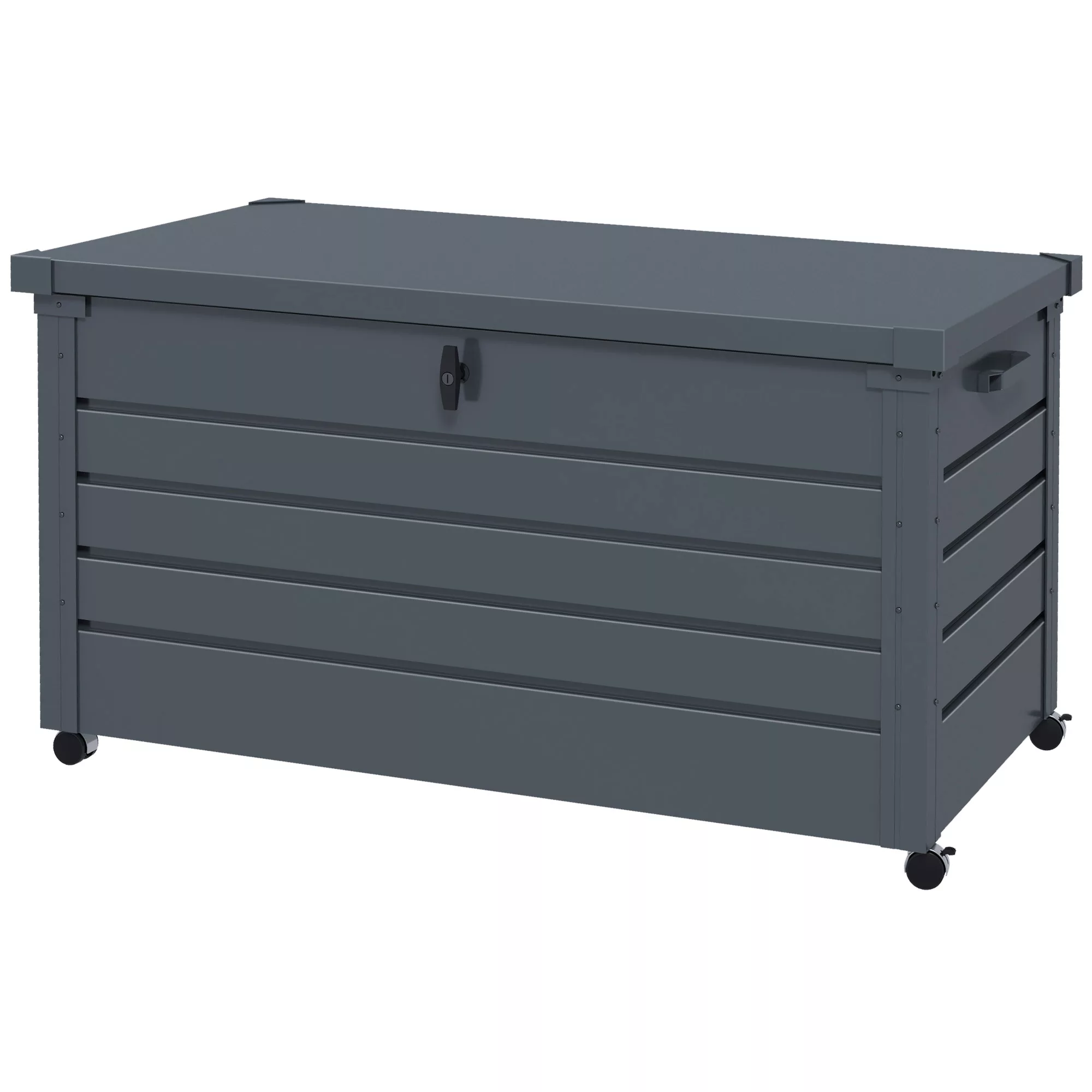 Outsunny Außenlagerbox 311L Gartenbox mit Gasdruckfeder, Rollen und Griff, günstig online kaufen