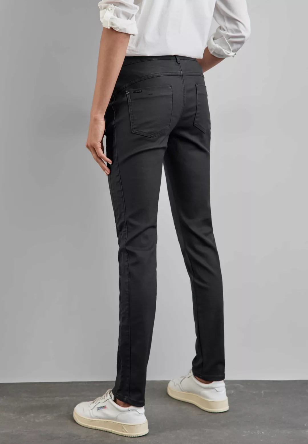 STREET ONE Lederimitathose, Middle Waist günstig online kaufen