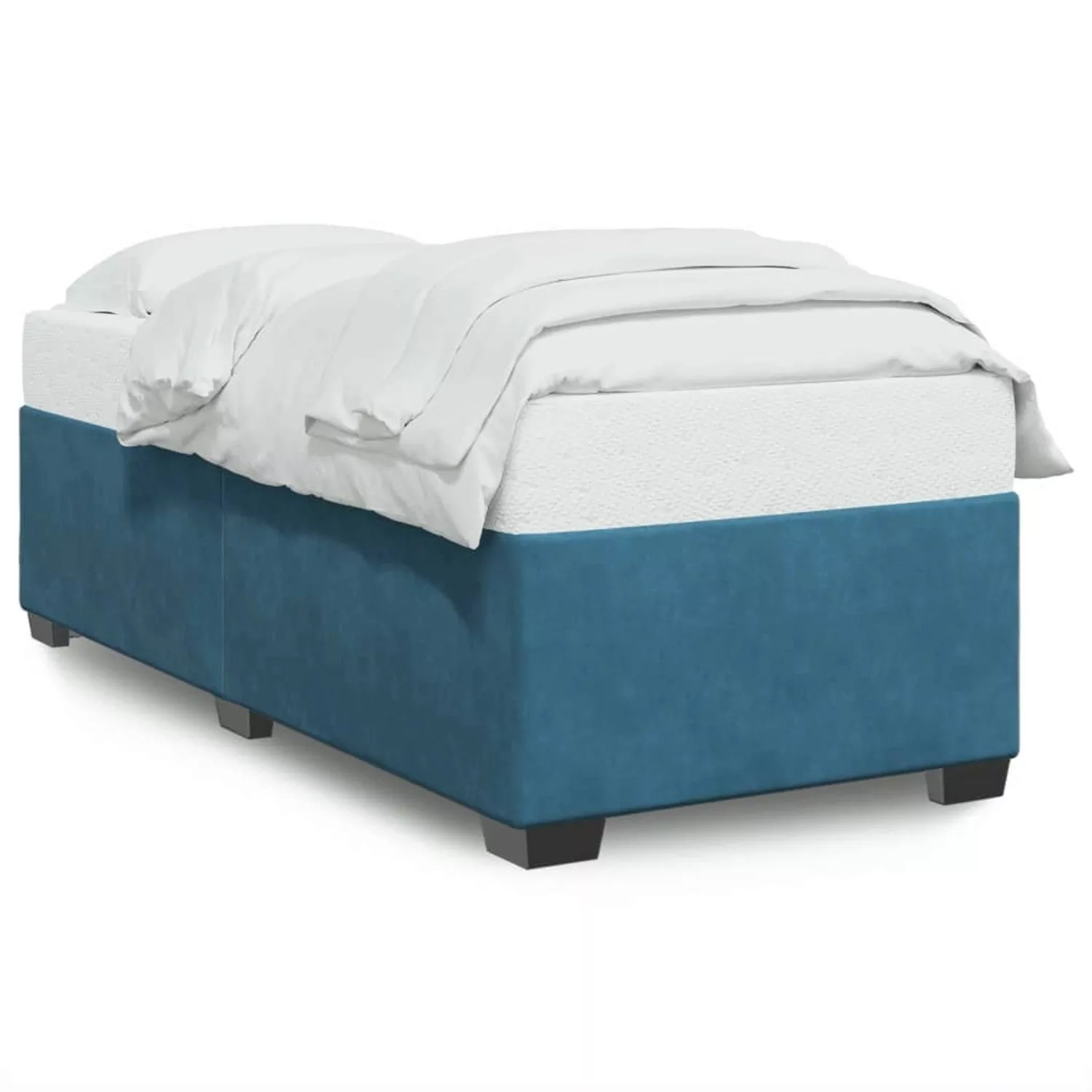 vidaXL Bett Bettgestell Blau 80x200 cm Samt günstig online kaufen