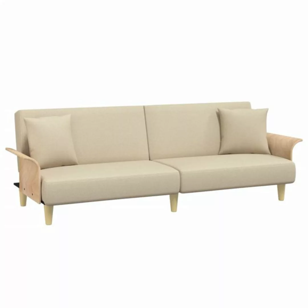 vidaXL Sofa Schlafsofa mit Armlehnen Creme Stoff Schlafcouch Couch Sofa günstig online kaufen