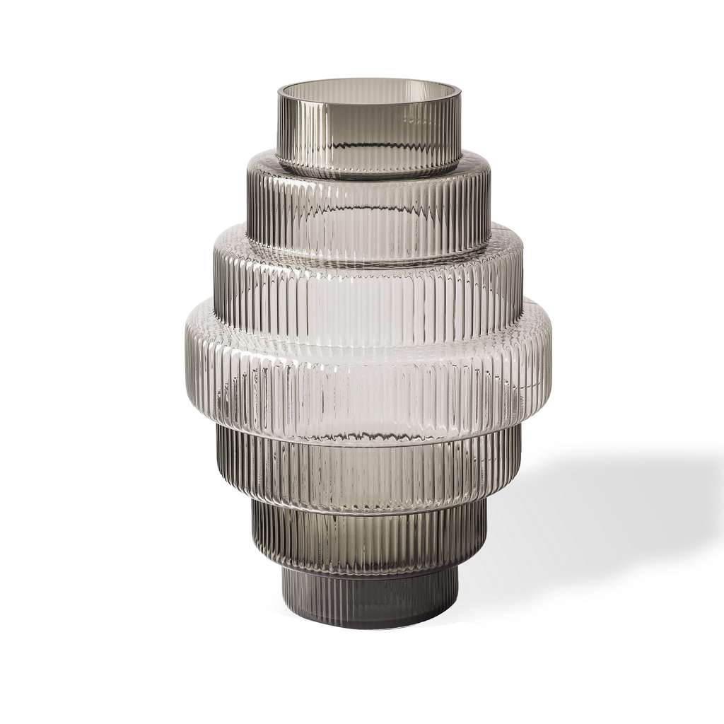 Vase Steps grau ⌀ 20 x Höhe 30 cm günstig online kaufen