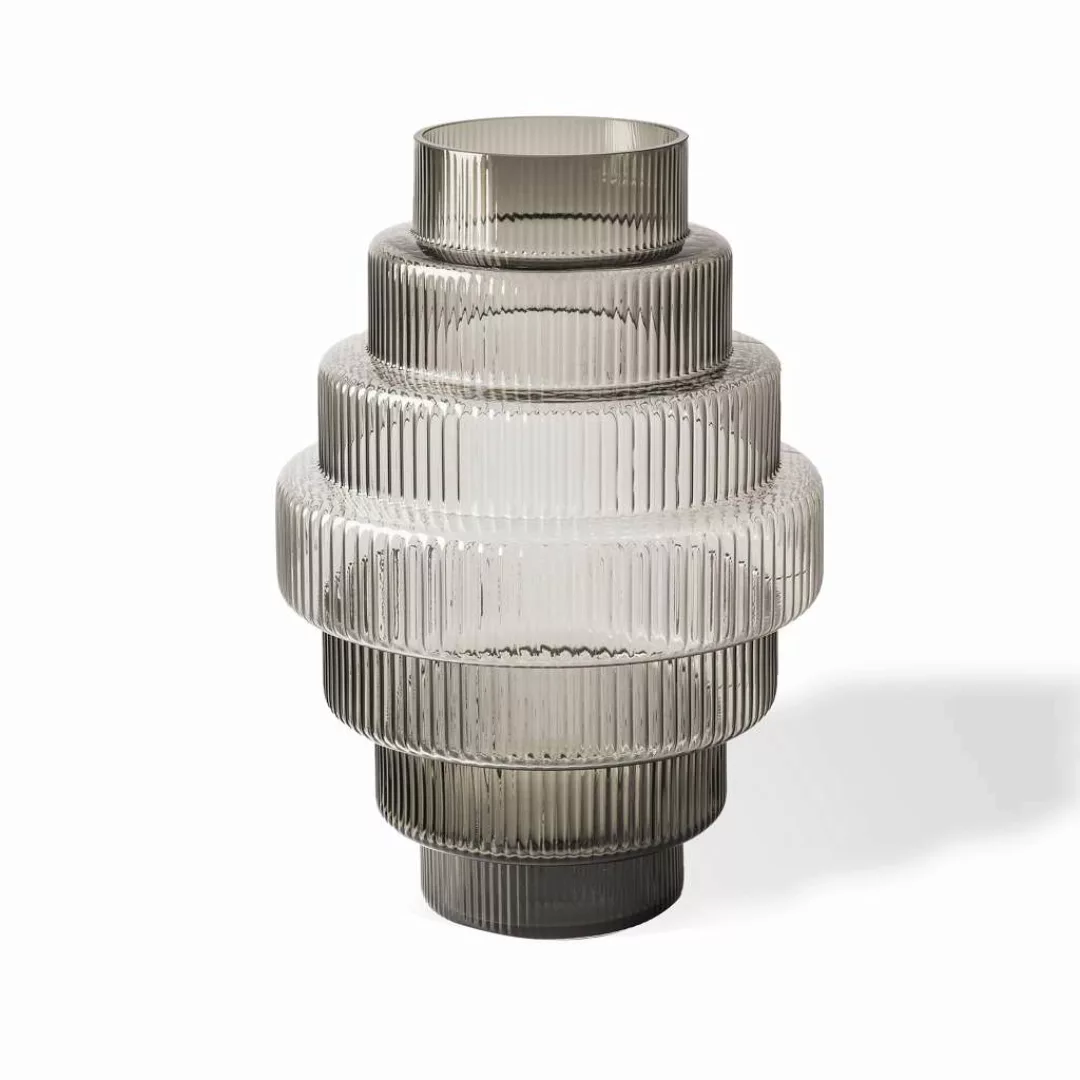 Vase Steps grau ⌀ 20 x Höhe 30 cm günstig online kaufen