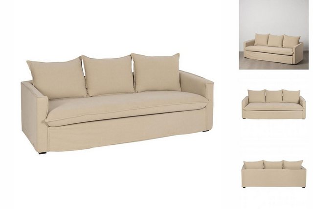 Bigbuy Sofa Dreisitzer-Sofa Beige 220 x 95 x 90 cm 3er-Couch günstig online kaufen