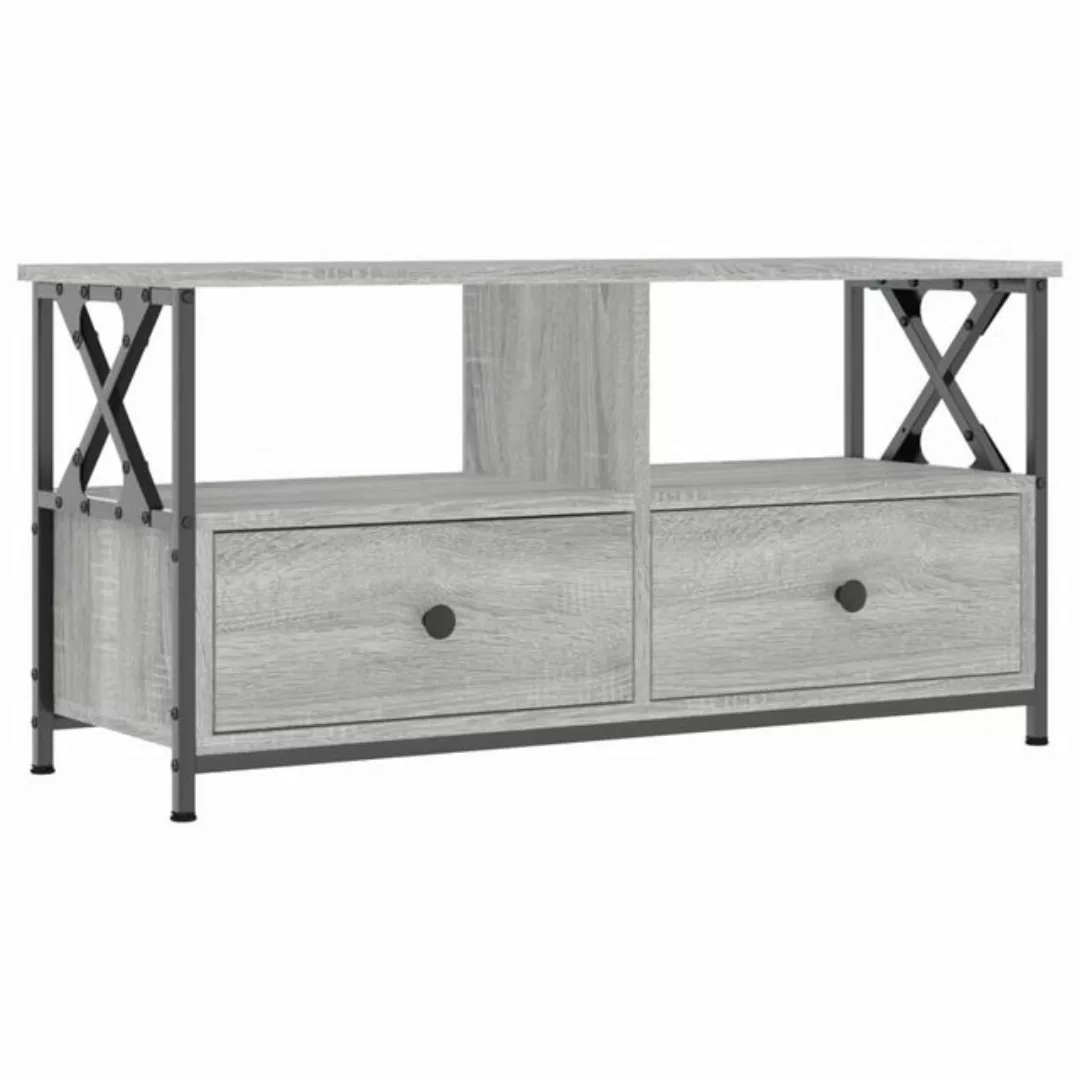 furnicato TV-Schrank Grau Sonoma 90x33x45 cm Holzwerkstoff & Eisen günstig online kaufen