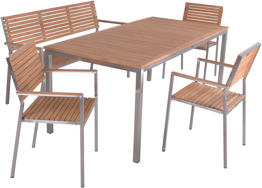 Garden Pleasure Gartenmöbel-Set Denver 6-teilig Teak FSC® günstig online kaufen