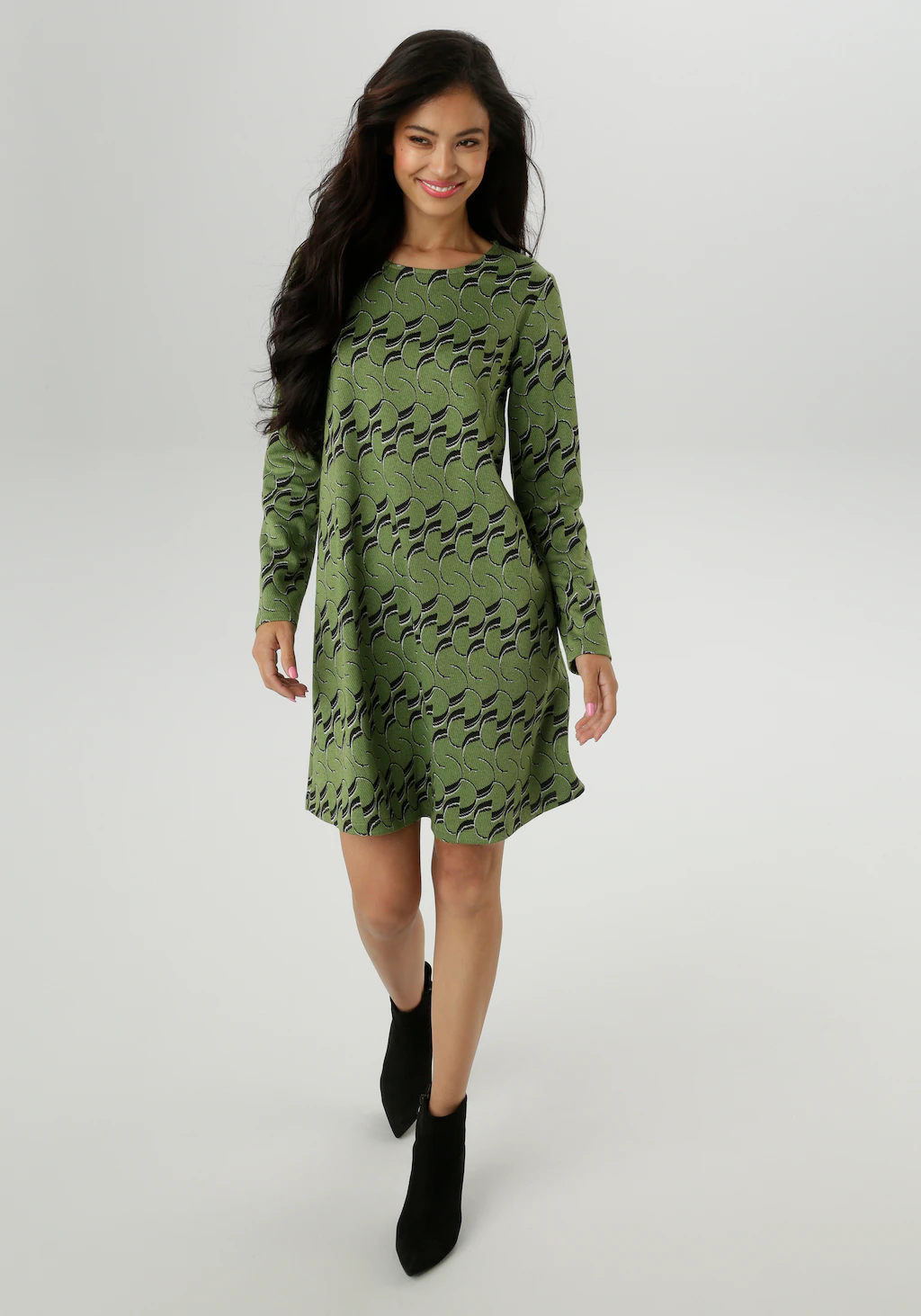 Aniston SELECTED Jerseykleid, mit trendiger Jaquardmusterung - NEUE KOLLEKT günstig online kaufen