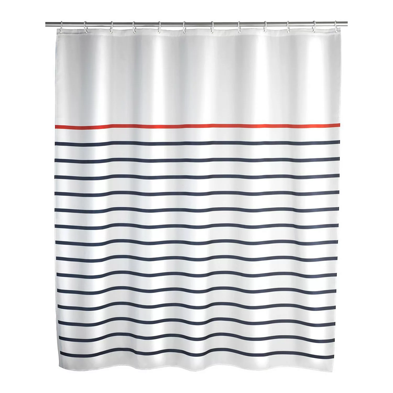 WENKO Duschvorhang Marine White, Textil (Polyester), 180 x 200 cm, waschbar günstig online kaufen