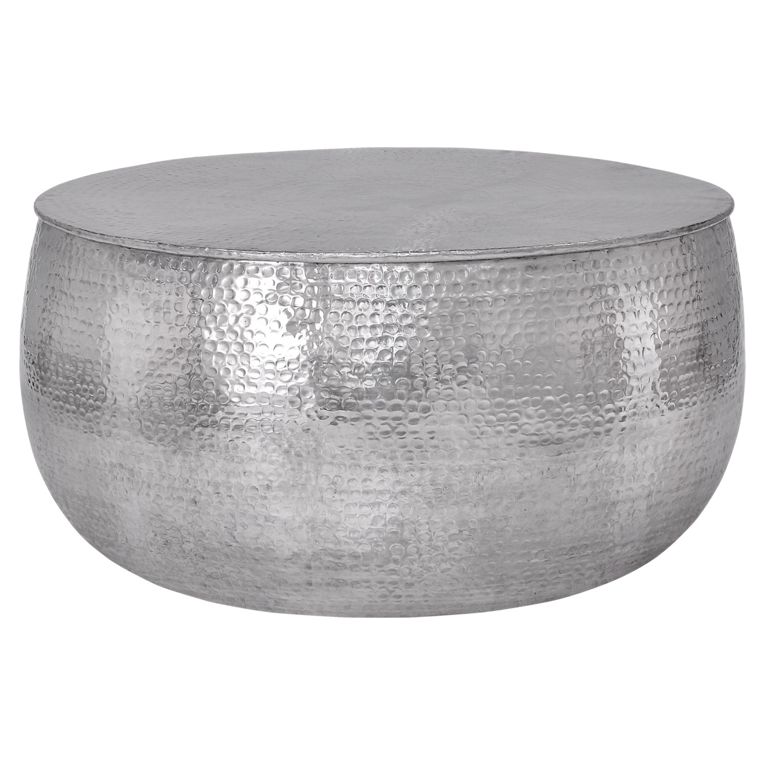 Womo-Design Couchtisch 90x45cm Silber Hammerschlag-Design aus Metall günstig online kaufen