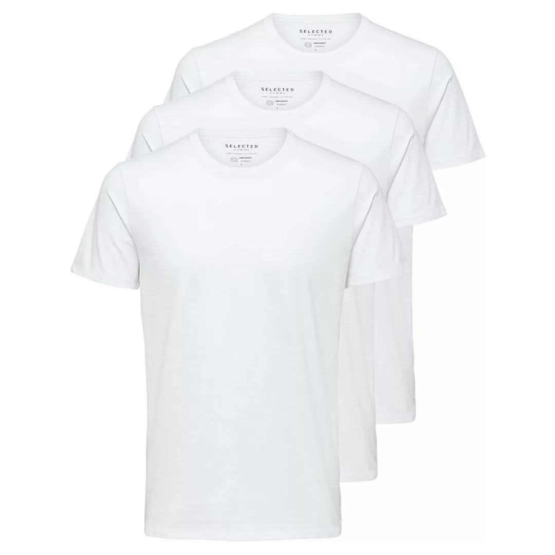 Selected New Pima Kurzärmliges T-shirt Mit O-ausschnitt B 3 Paare S Bright günstig online kaufen