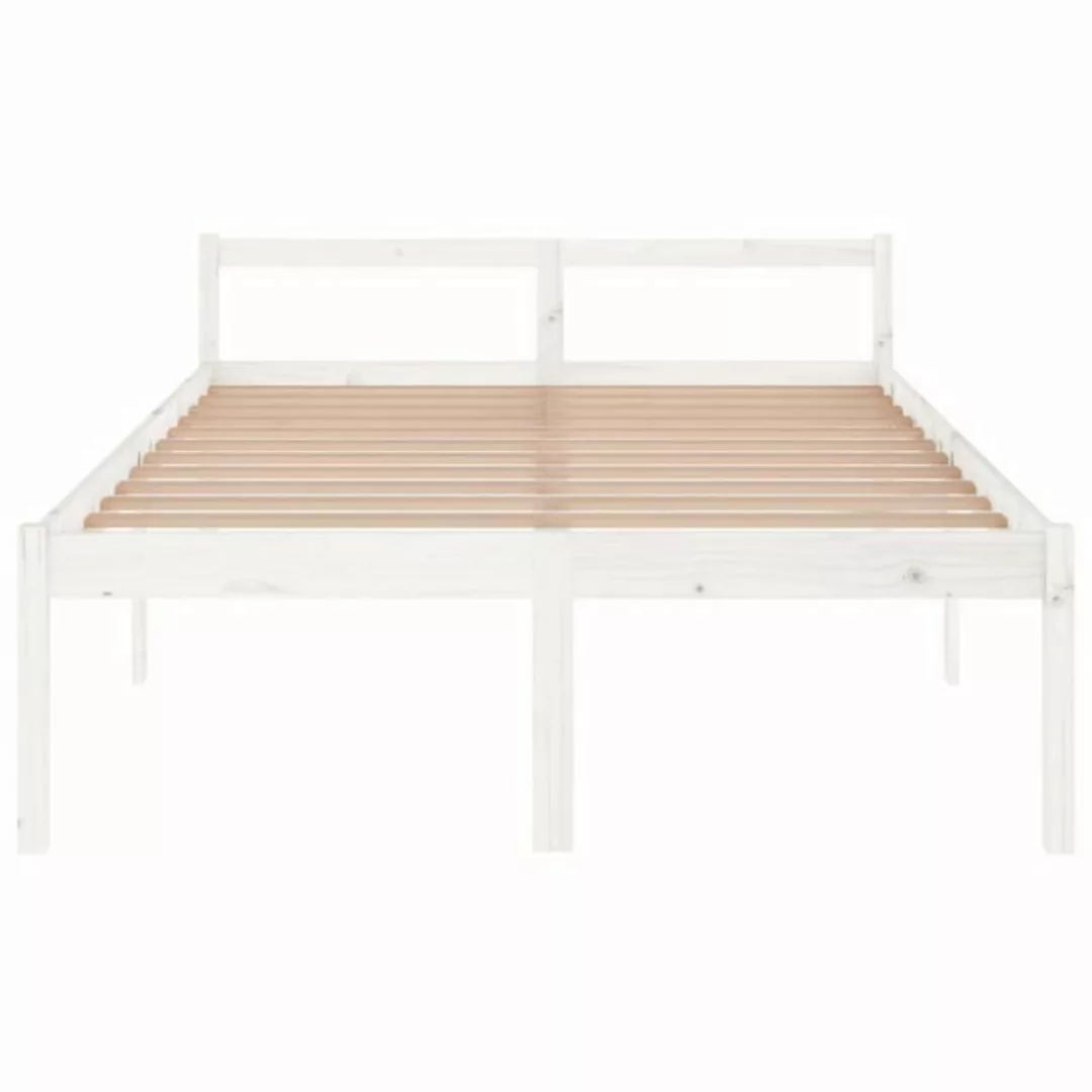 furnicato Bett Seniorenbett Weiß 140x200 cm Massivholz Kiefer (1-tlg) günstig online kaufen