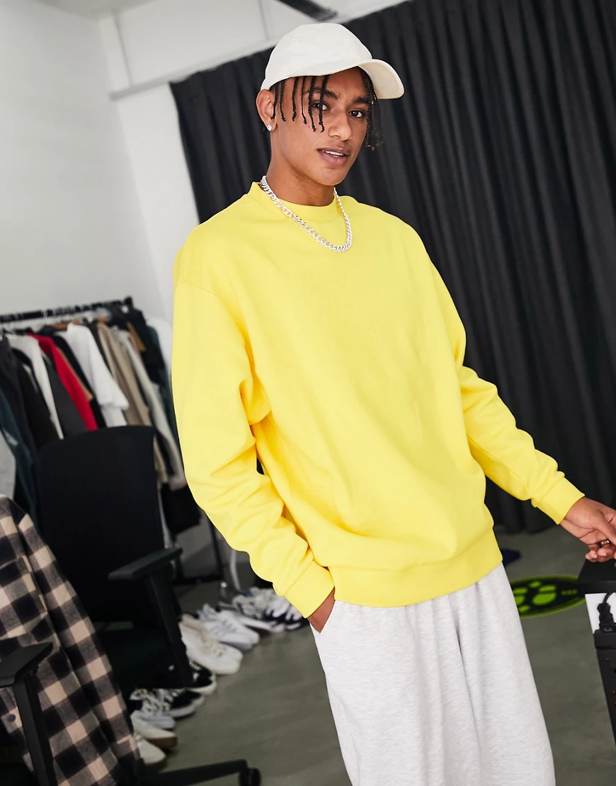 ASOS DESIGN – Gelbes Oversize- Sweatshirt günstig online kaufen