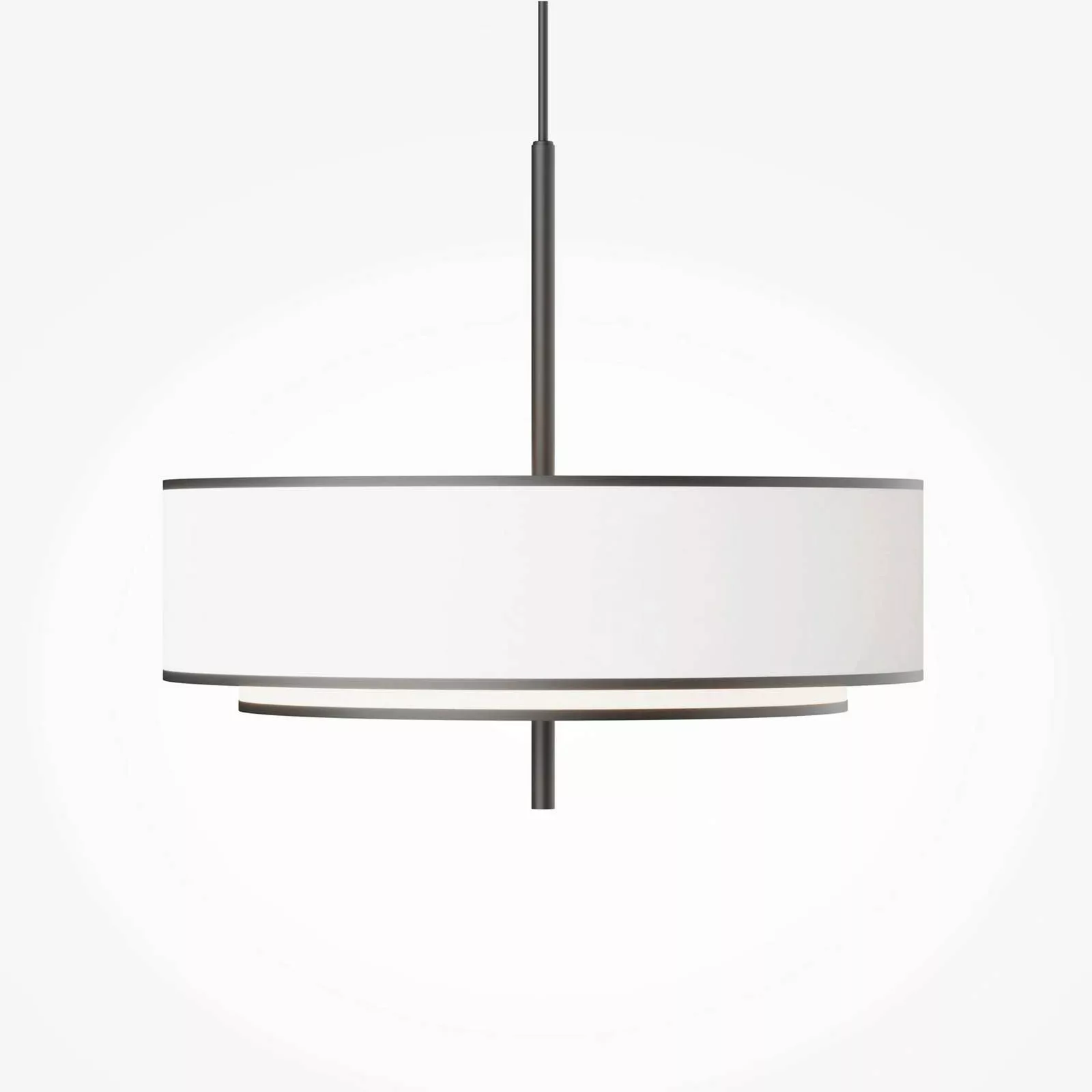 Maytoni Hängeleuchte Bergamo, weiß/schwarz, Ø 50 cm, Leinen günstig online kaufen
