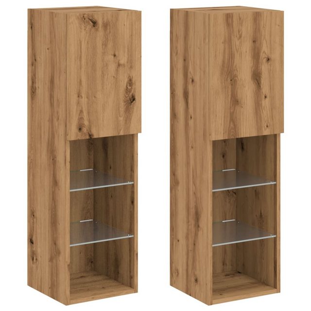 vidaXL TV-Schrank TV-Schränke mit LED-Leuchten 2 Stk. Artisan-Eiche 30,5x30 günstig online kaufen