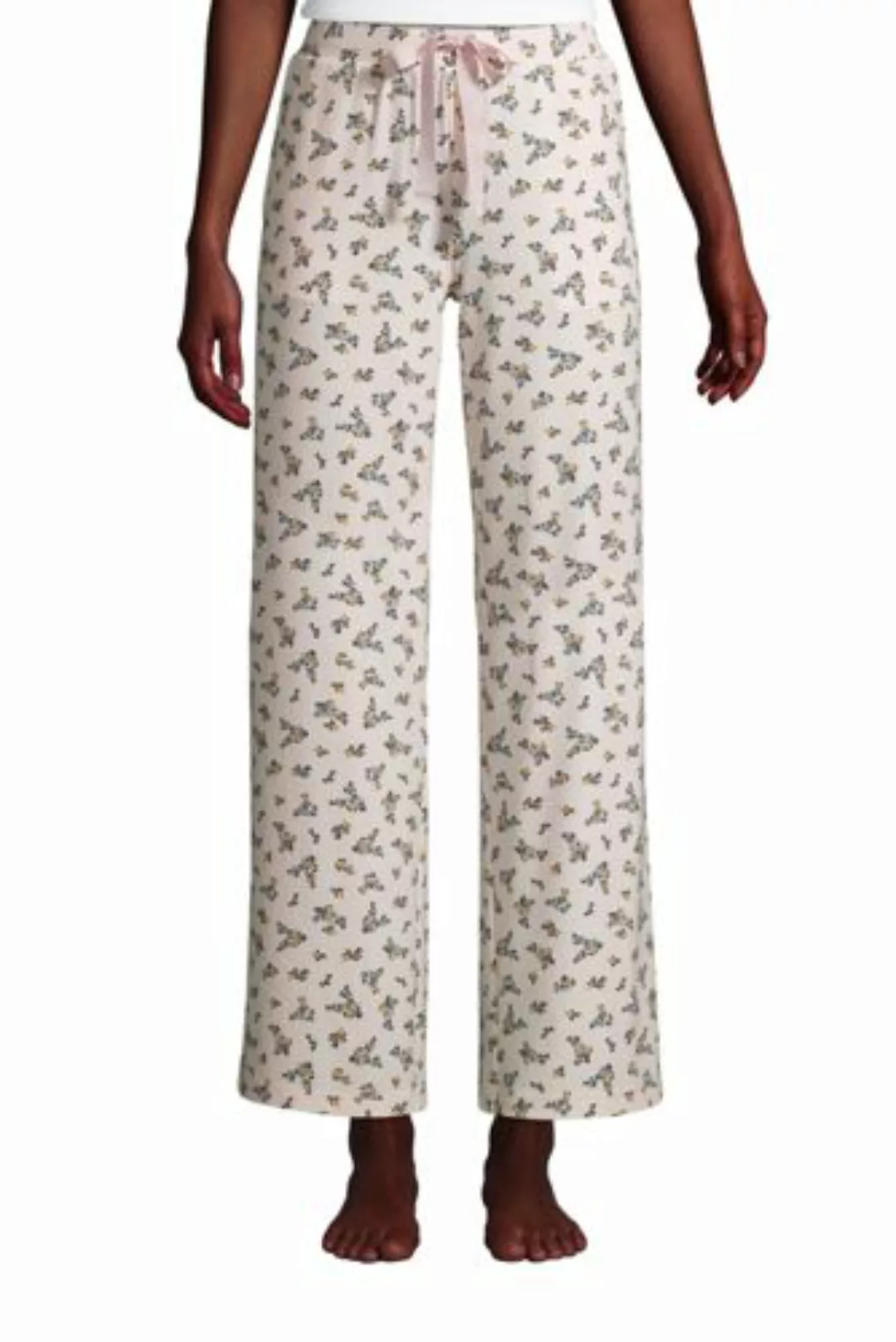 Weite Jersey Pyjama-Hose in 7/8-Länge, Damen, Größe: S Normal, Pink, by Lan günstig online kaufen