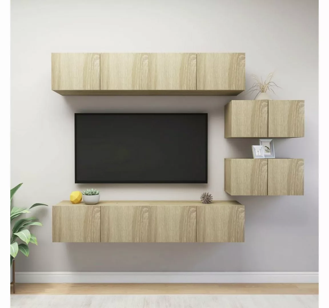 vidaXL TV-Schrank 6-tlg TV-Schrank-Set Sonoma Eiche Spanplatte günstig online kaufen