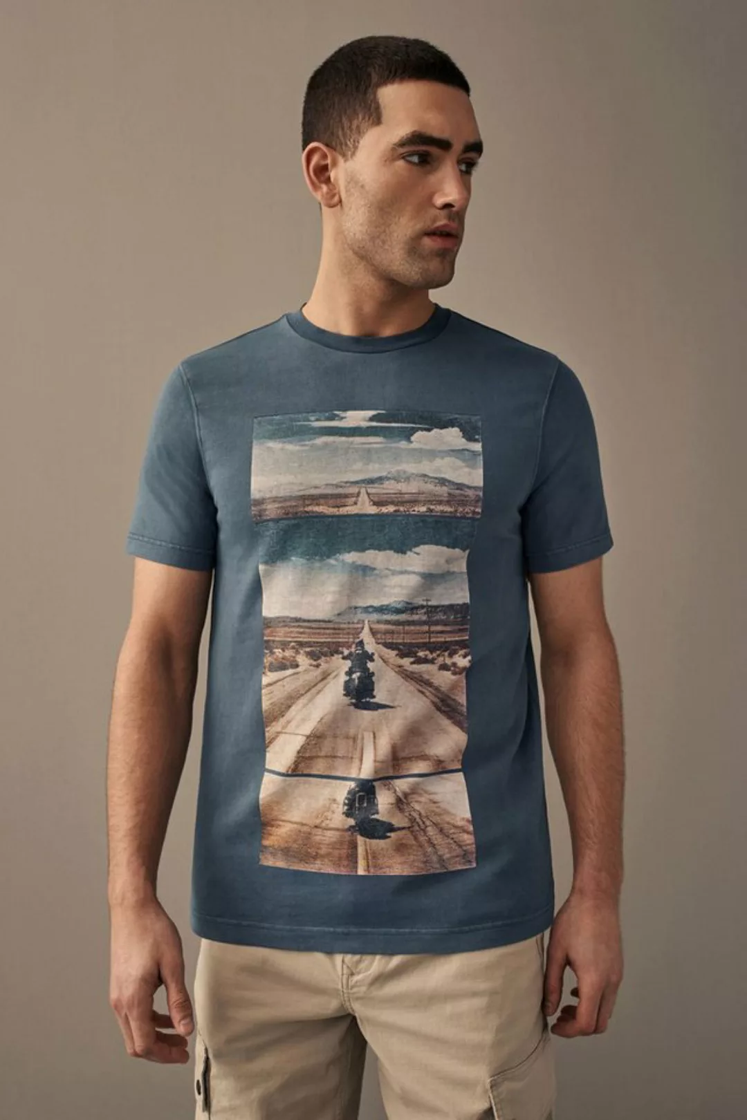 Next Print-Shirt T-Shirt mit Motorrad-Grafik (1-tlg) günstig online kaufen