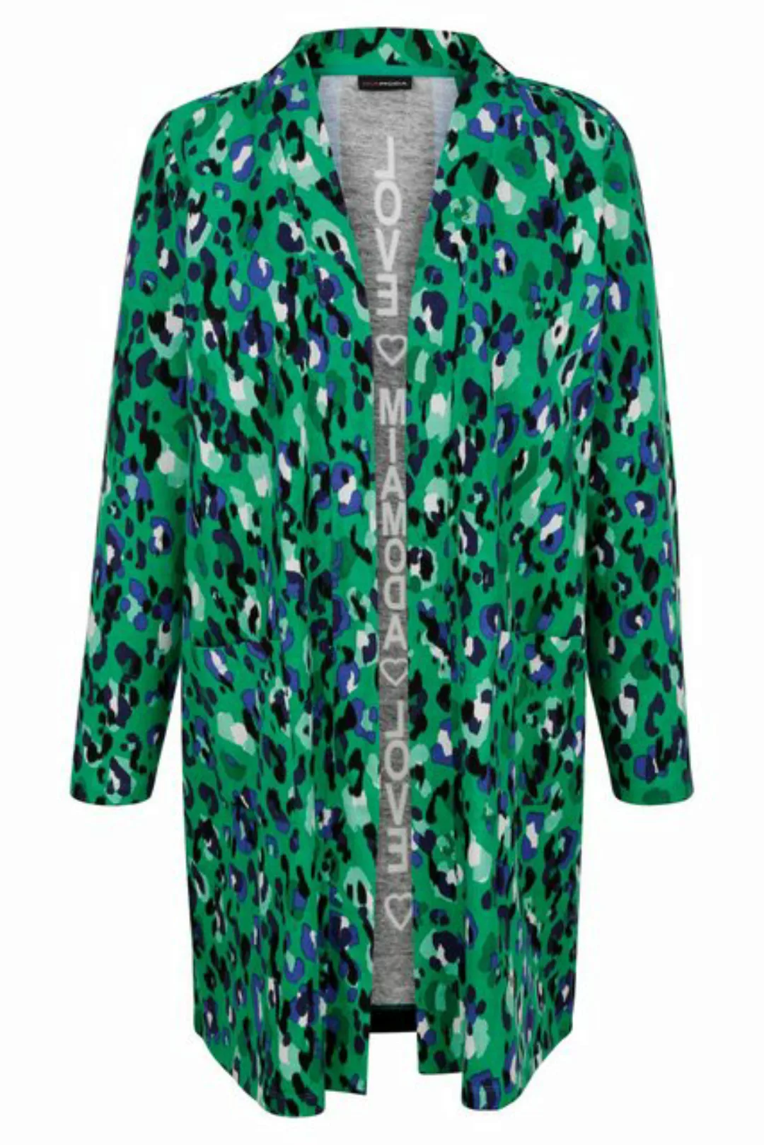 MIAMODA Sweatjacke Long-Sweatjacke offene Form farbiger Print günstig online kaufen