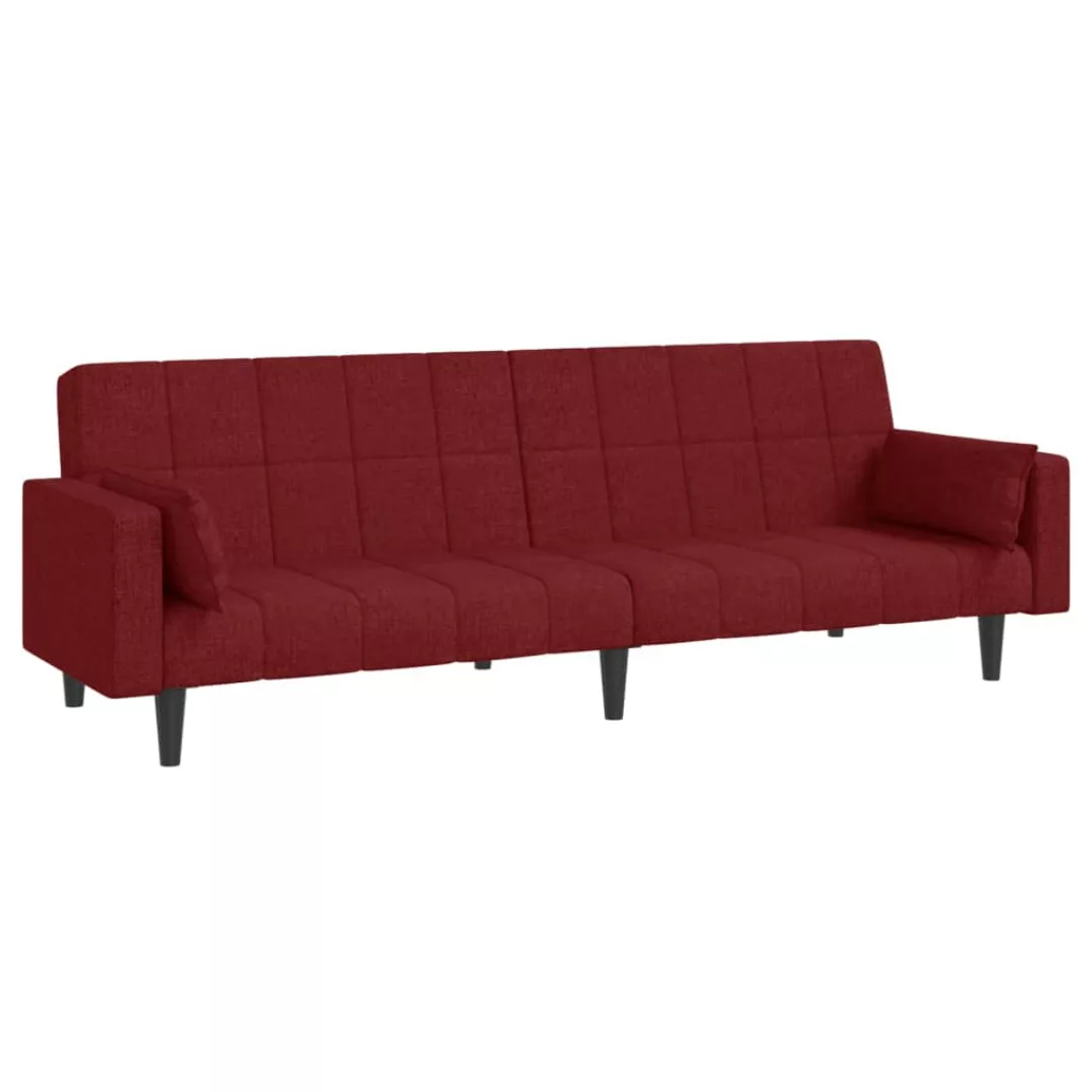 Vidaxl Schlafsofa 2-sitzer Mit 2 Kissen Weinrot Stoff günstig online kaufen