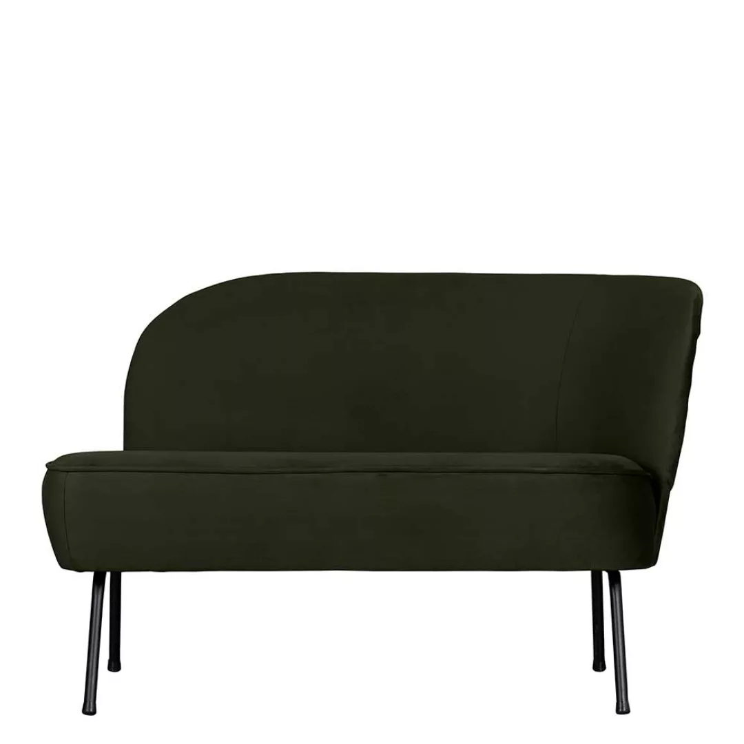 Zweier Sofa Samt Retro in Dunkelgrün 110 cm breit - 65 cm tief günstig online kaufen