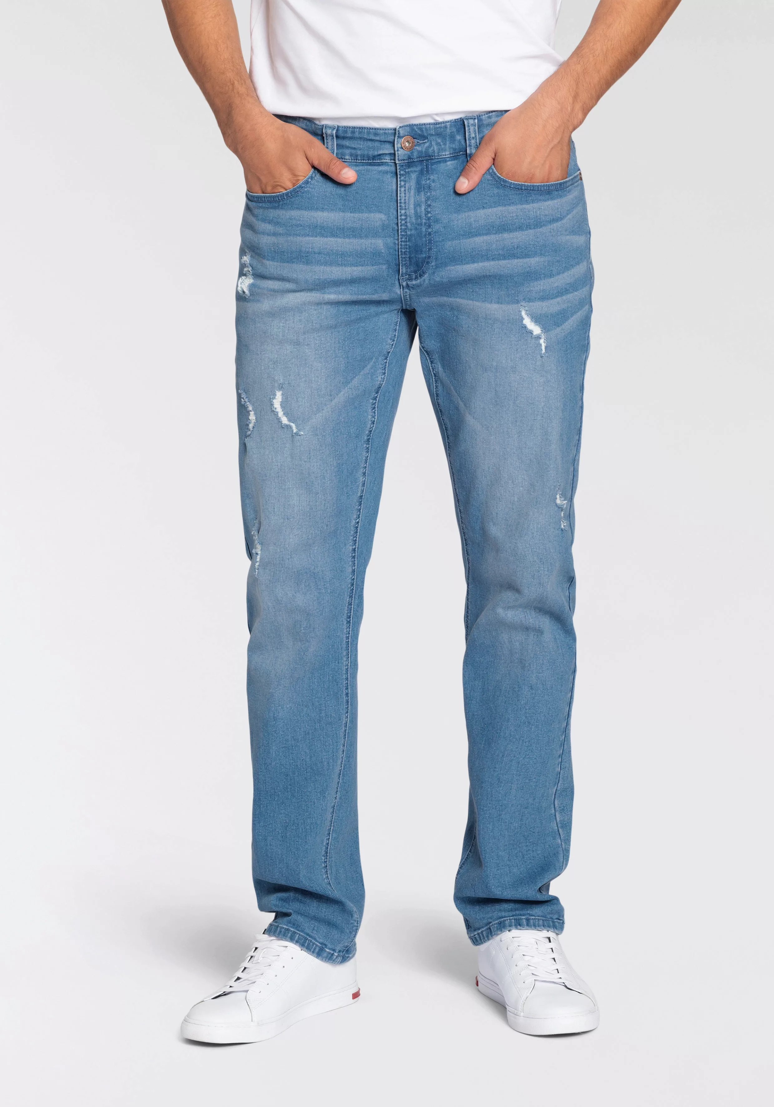 Bruno Banani Straight-Jeans "Hutch", gerade Beinform, teilweise mit modisch günstig online kaufen