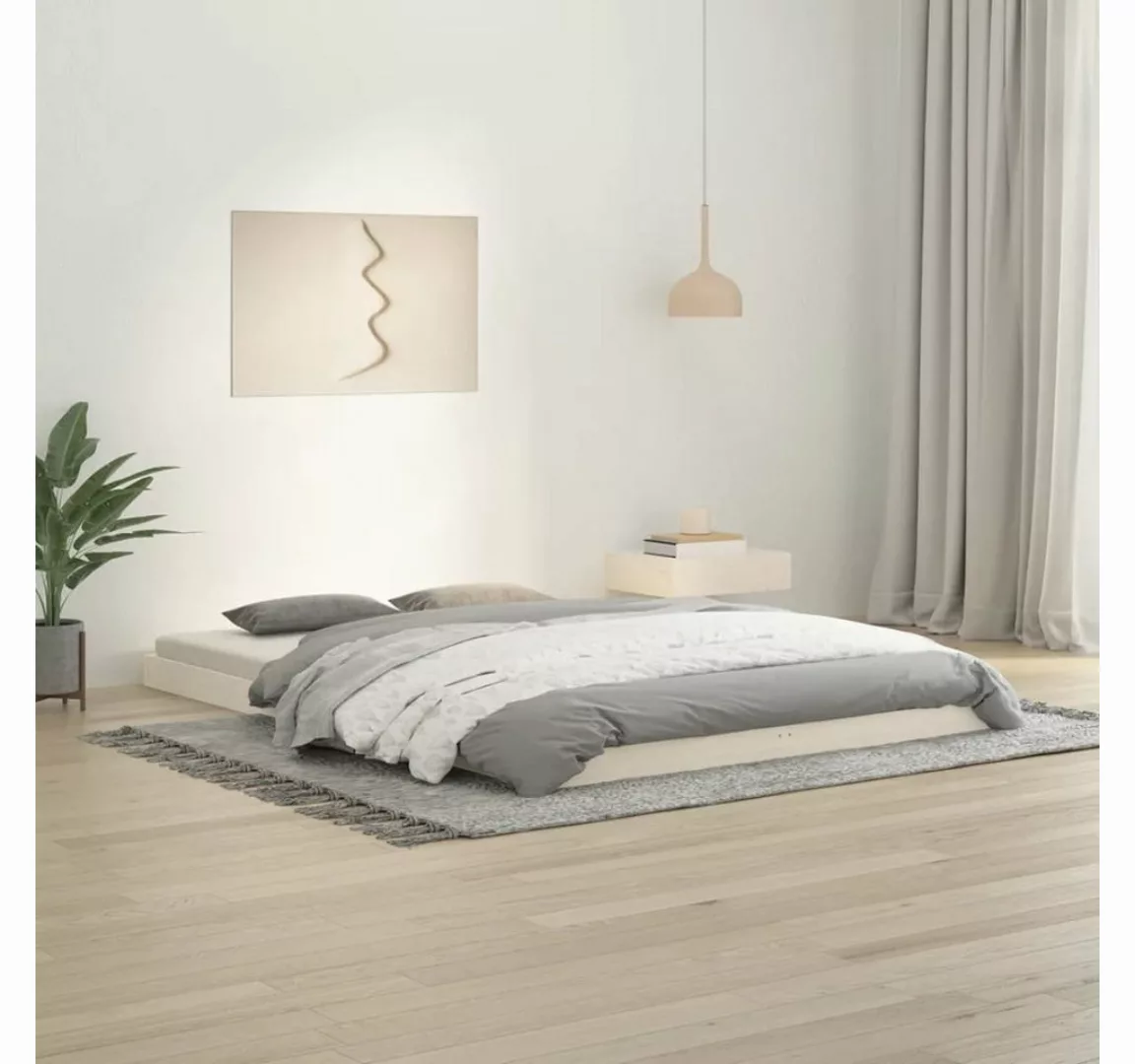 furnicato Bett Massivholzbett Weiß 140x200 cm Kiefer günstig online kaufen