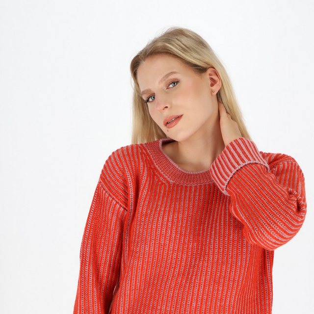 halsüberkopf Accessoires Strickpullover mit 2-farbiger Rippe aus hochwertig günstig online kaufen