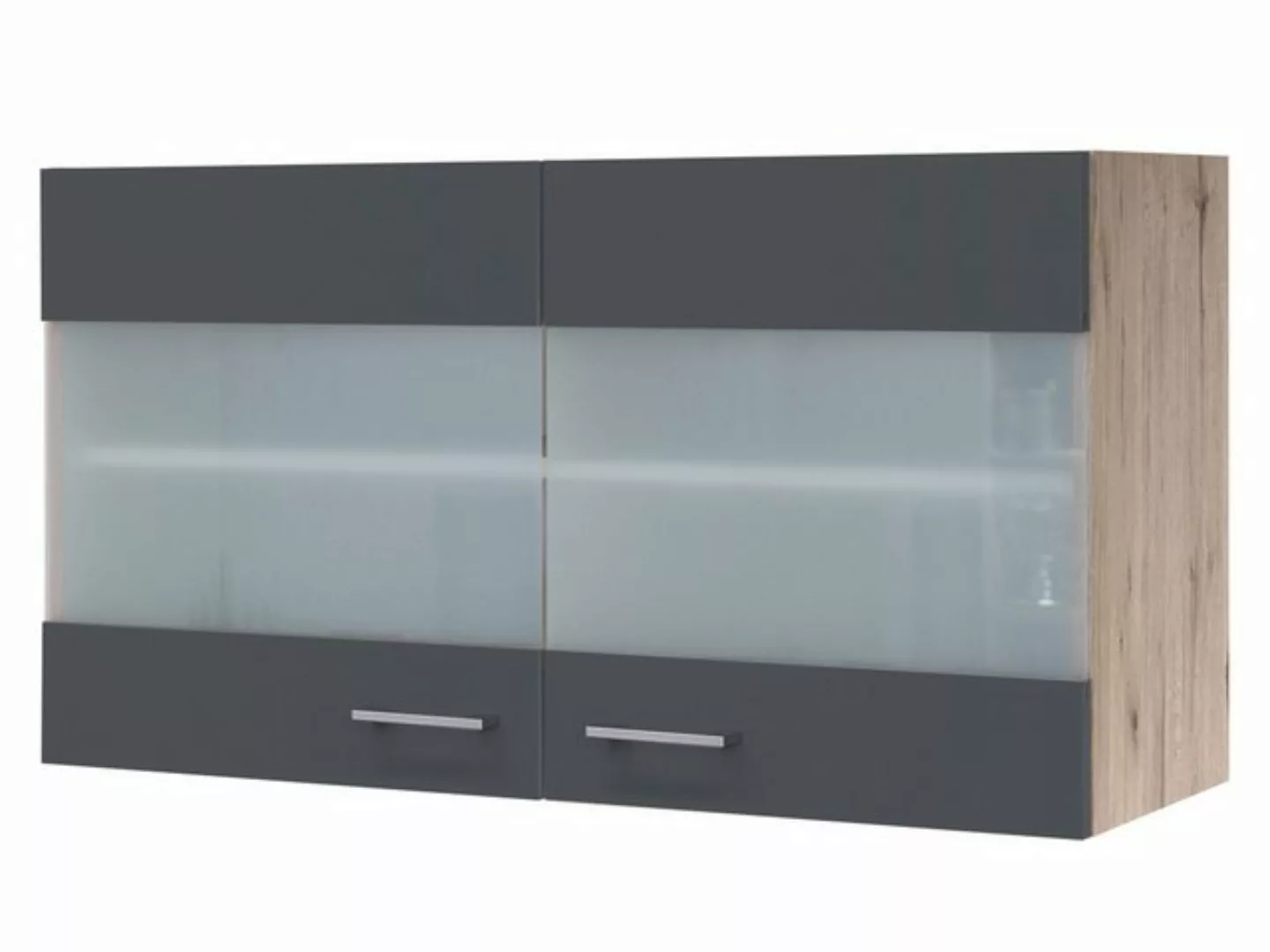 Flex-Well Glashängeschrank Glashängeschrank Küche - 100 cm breit - Milchgla günstig online kaufen